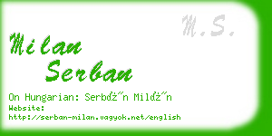 milan serban business card